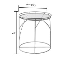 Surya Alsace AAC-002 Accent / End Table -Handcrafted, Glass Top, Metal Base - Fifth and Modern