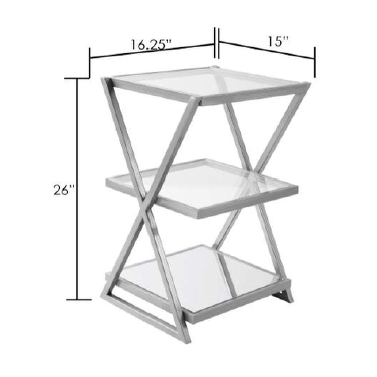 Surya Aliya ALI-001 Accent / End Table -Handcrafted, Glass Top, Metal Base - Fifth and Modern