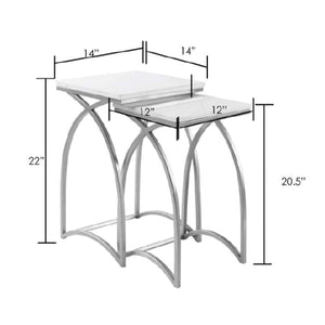 Surya Evana EAN-001 Accent Nesting Table Set -Marble Top, Handcrafted - Fifth and Modern