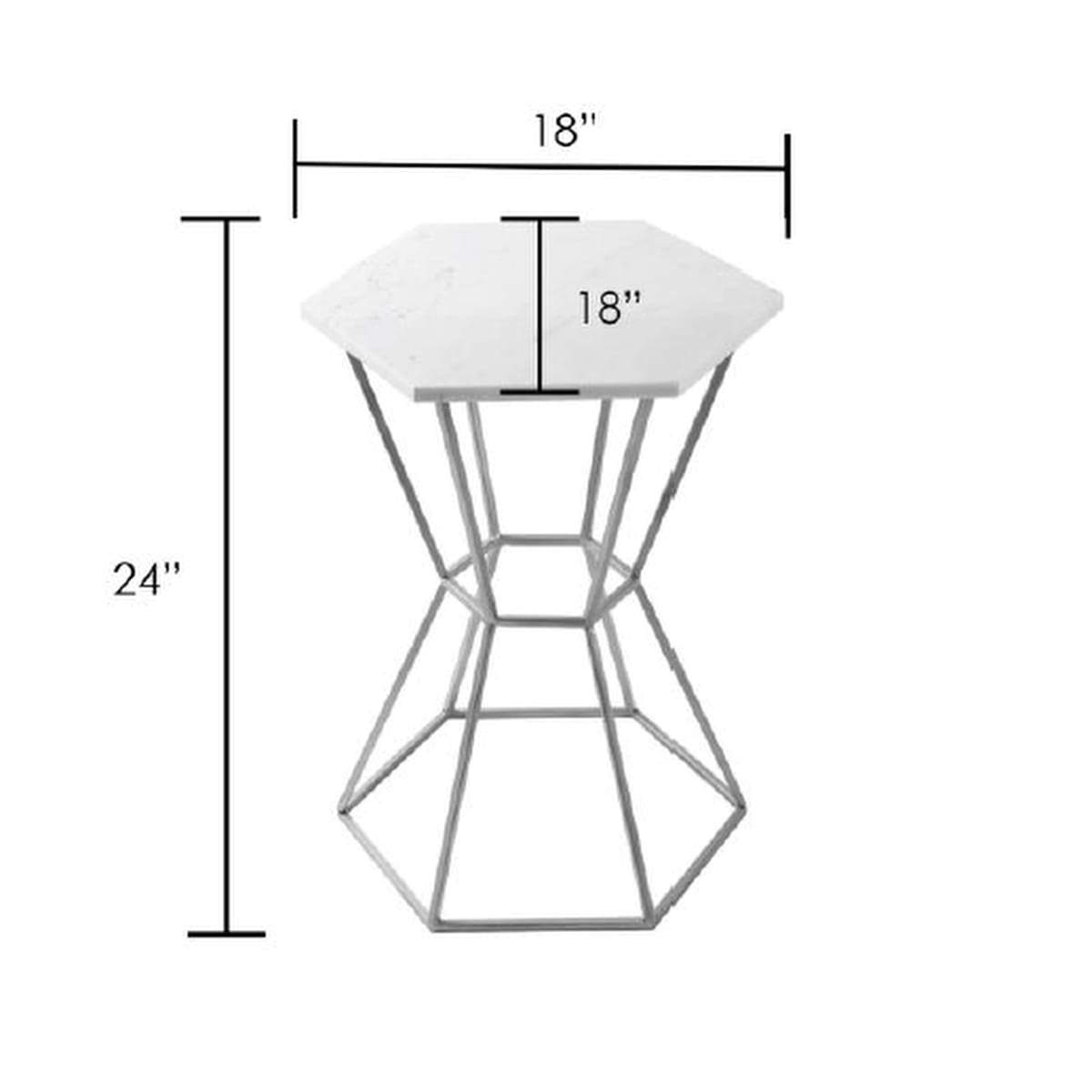 Surya Element ELM-001 Accent End Table -Marble Top, Handcrafted - Fifth and Modern