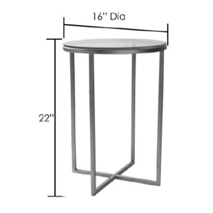 Surya Karen KRE-002 Modern End Table -Handcrafted, Glass Top, Metal Base - Fifth and Modern