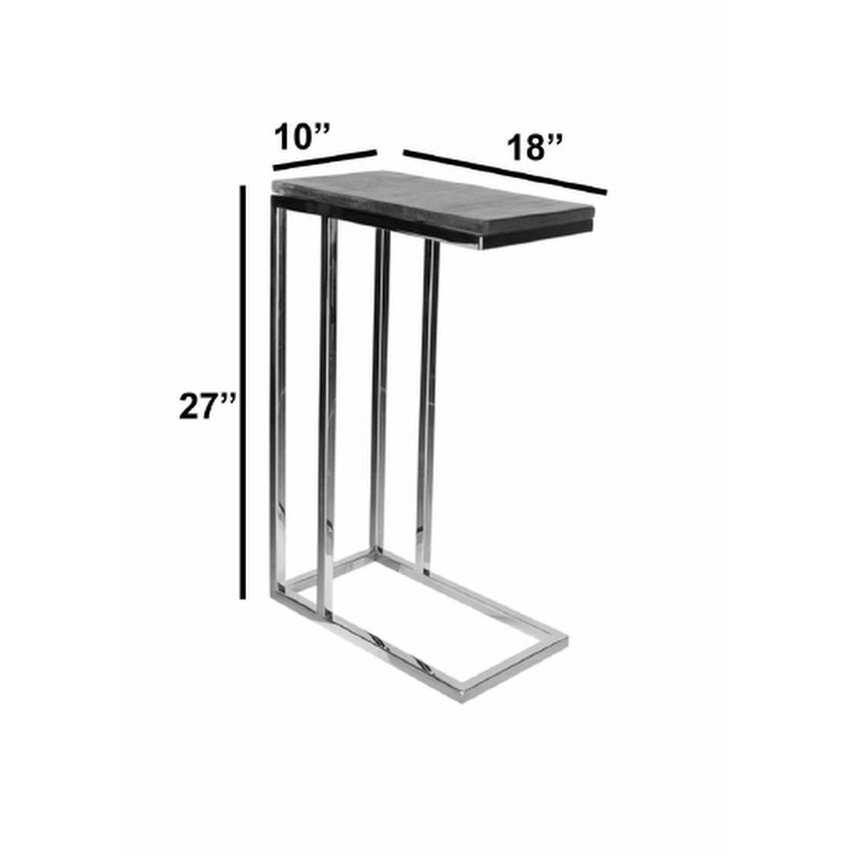 Surya Nicholas NIH-001 Modern End Table -Handcrafted, Wood Top, Silver Metal Base - Fifth and Modern