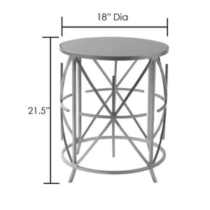 Surya Parisian PSI-001 Modern End Table -Handcrafted, Black Glass Top, Metal Base - Fifth and Modern