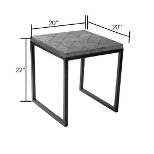 Surya Stratford SRA-002 Transitional End Table -Handcrafted, Wood Top - Fifth and Modern