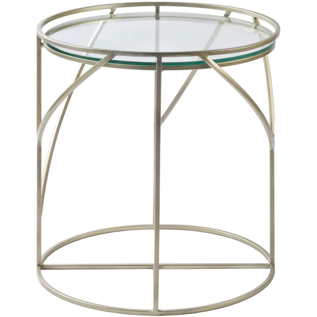 Surya Alsace AAC-002 Accent / End Table -Handcrafted, Glass Top, Metal Base - Fifth and Modern