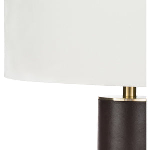 Surya Andrews ADS-002 Floor Lamp -Antiqued Brown Leather with Brass Accents - Fifth and Modern