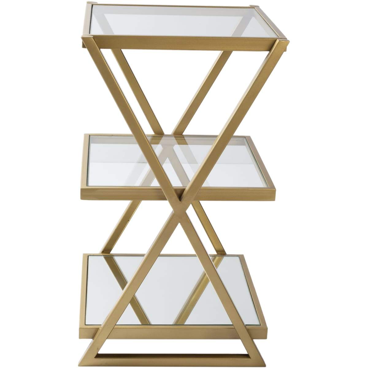 Surya Aliya ALI-001 Accent / End Table -Handcrafted, Glass Top, Metal Base - Fifth and Modern