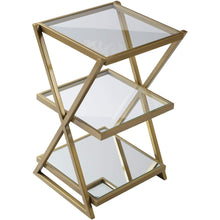 Surya Aliya ALI-001 Accent / End Table -Handcrafted, Glass Top, Metal Base - Fifth and Modern