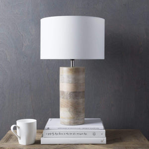 Surya Arbor ARR-970 Transitional Table Lamp -Hand Finished, Bleached Wood Body - Fifth and Modern