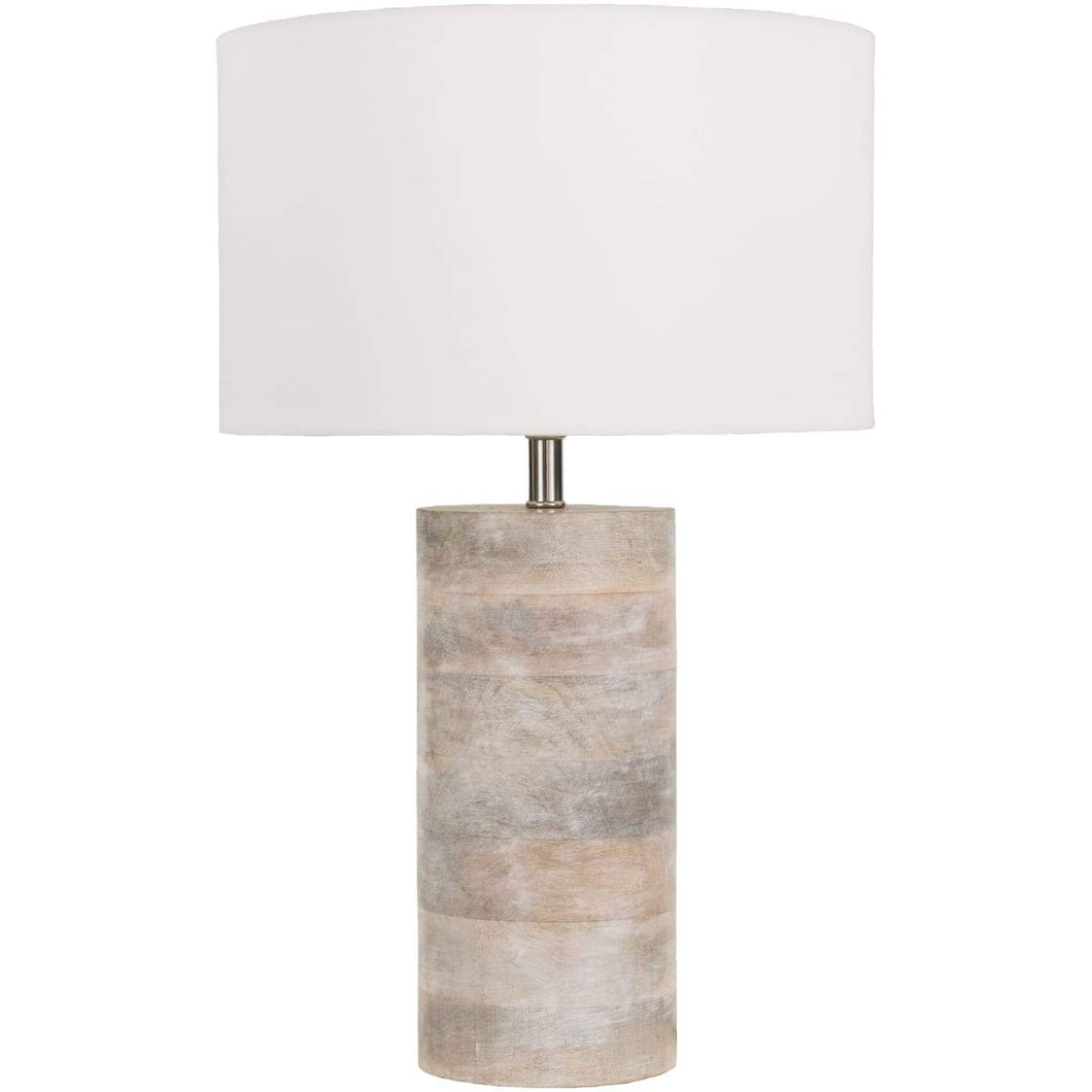 Surya Arbor ARR-970 Transitional Table Lamp -Hand Finished, Bleached Wood Body - Fifth and Modern