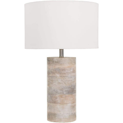 Surya Arbor ARR-970 Transitional Table Lamp -Hand Finished, Bleached Wood Body - Fifth and Modern