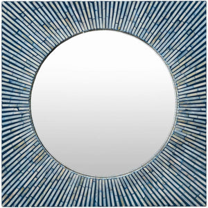 Surya Avondale AVD-001 Square Bohemian/Global Mirror -Blue and Ivory - Fifth and Modern