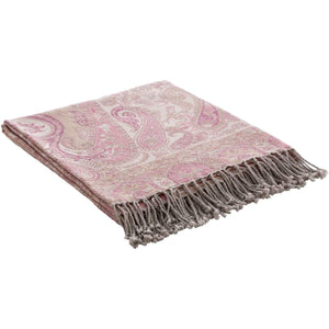 Surya Boteh BEH-1002  Traditional Jacquard Cotton, Wool Throw Blanket - Fifth and Modern