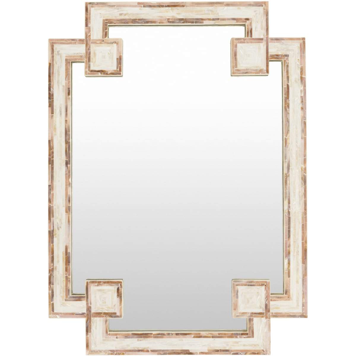 Surya Banks BKS-5000 Rectangle Updated Traditional Mirror -Ivory - Fifth and Modern