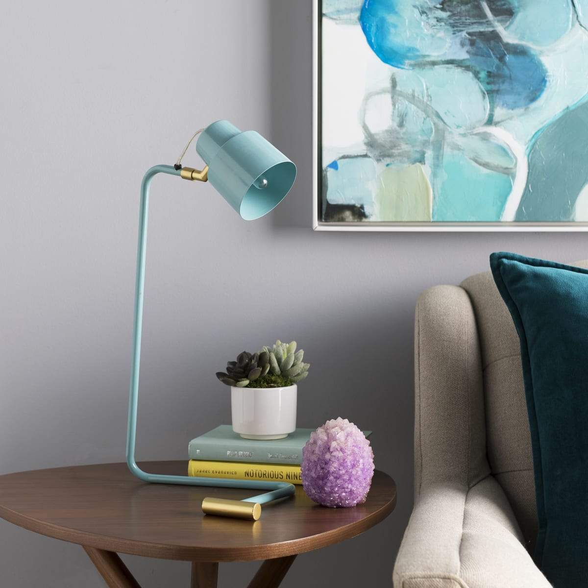 Surya Blaze BLZ-003 Modern Table Lamp -Aqua - Fifth and Modern