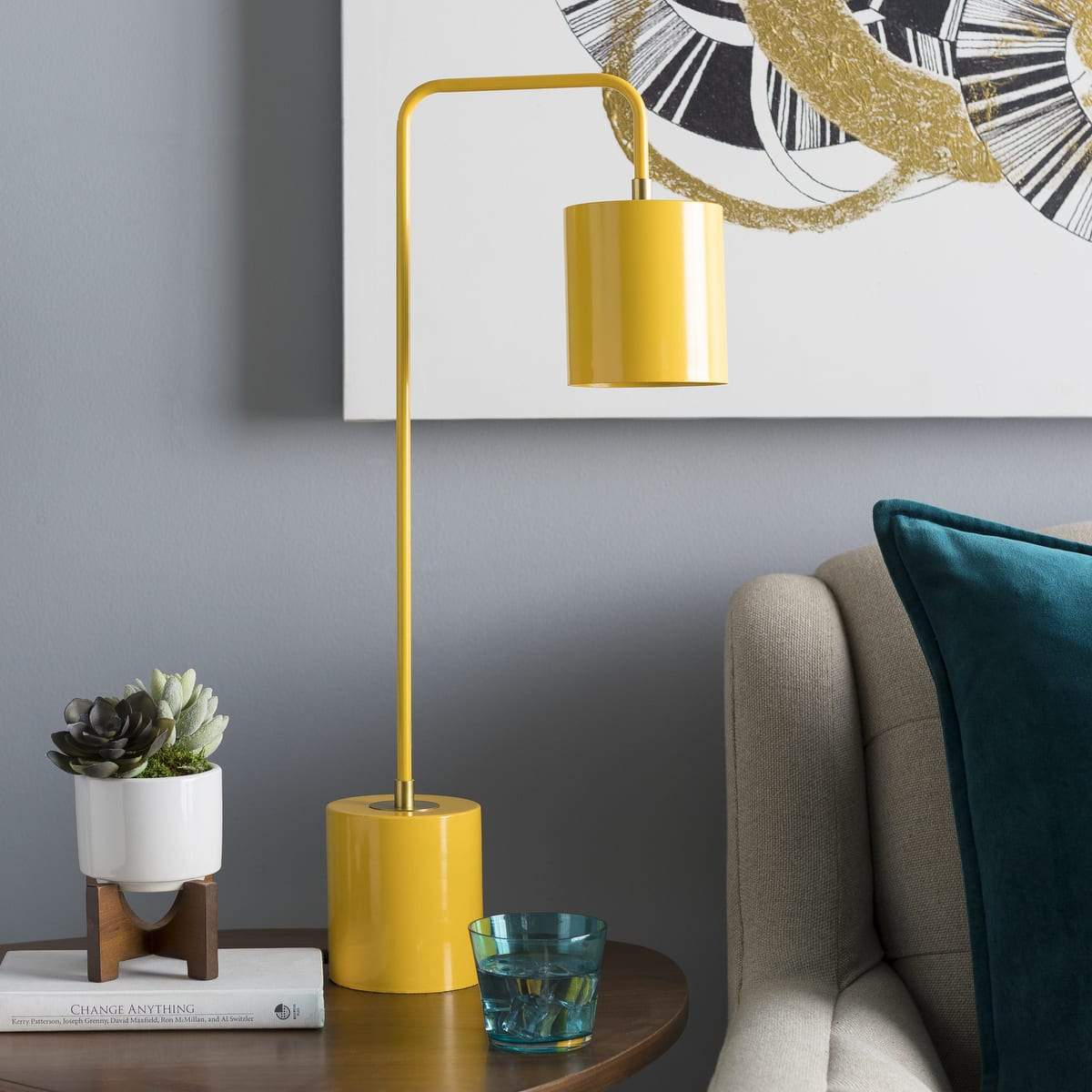 Surya Boomer BME-001 Modern Table Lamp -Bright Yellow - Fifth and Modern