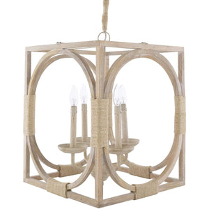 Surya Braylee BYE-002 Transitional Pendant Light -White-washed - Fifth and Modern