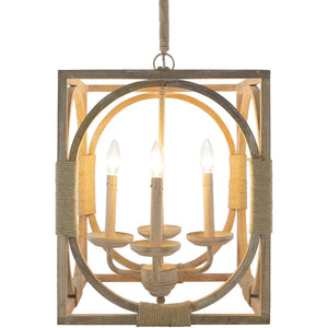 Surya Braylee BYE-002 Transitional Pendant Light -White-washed - Fifth and Modern