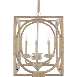 Surya Braylee BYE-002 Transitional Pendant Light -White-washed - Fifth and Modern