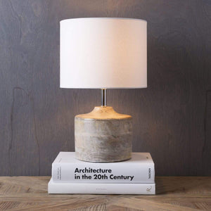 Surya Coast CAT-972 Transitional Table Lamp -Bleached Wood Body with Cotton Shade - Fifth and Modern