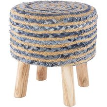 Surya Cambrai CBI-001 Handcrafted Stool / Footstool -Denim - Fifth and Modern