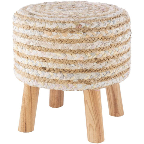 Surya Cambrai CBI-003 Handcrafted Stool / Footstool -Wheat - Fifth and Modern