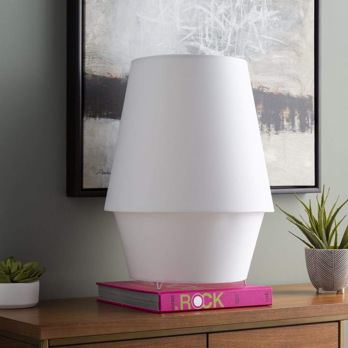 Surya Campos CMO-003 Modern Table Lamp -White Fabric Body - Fifth and Modern