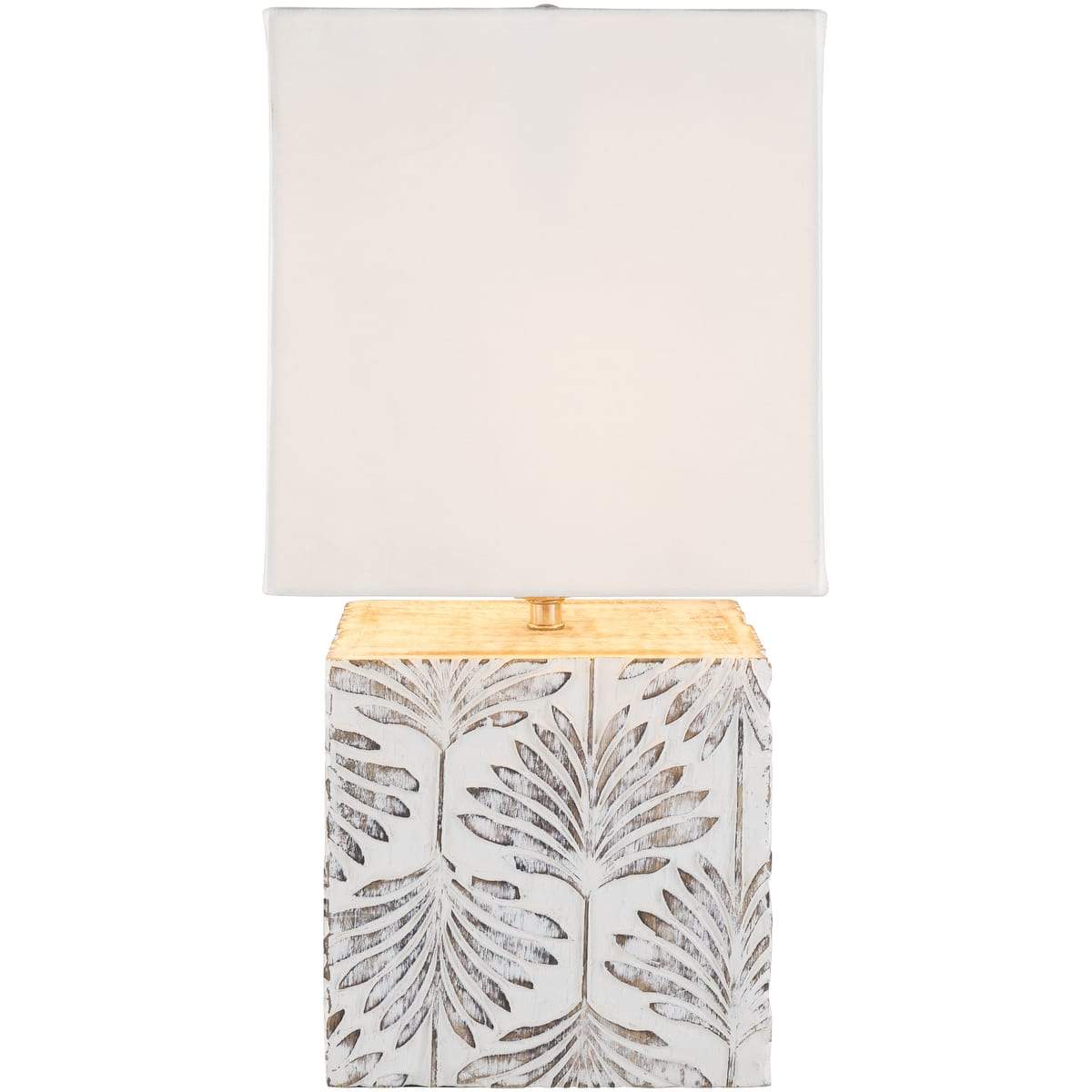 Surya Dax DAX-002 Transitional Table Lamp -White Distressed Wood Body - Fifth and Modern