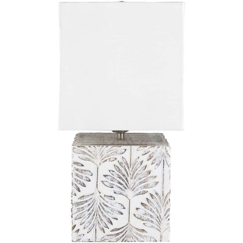 Surya Dax DAX-002 Transitional Table Lamp -White Distressed Wood Body - Fifth and Modern