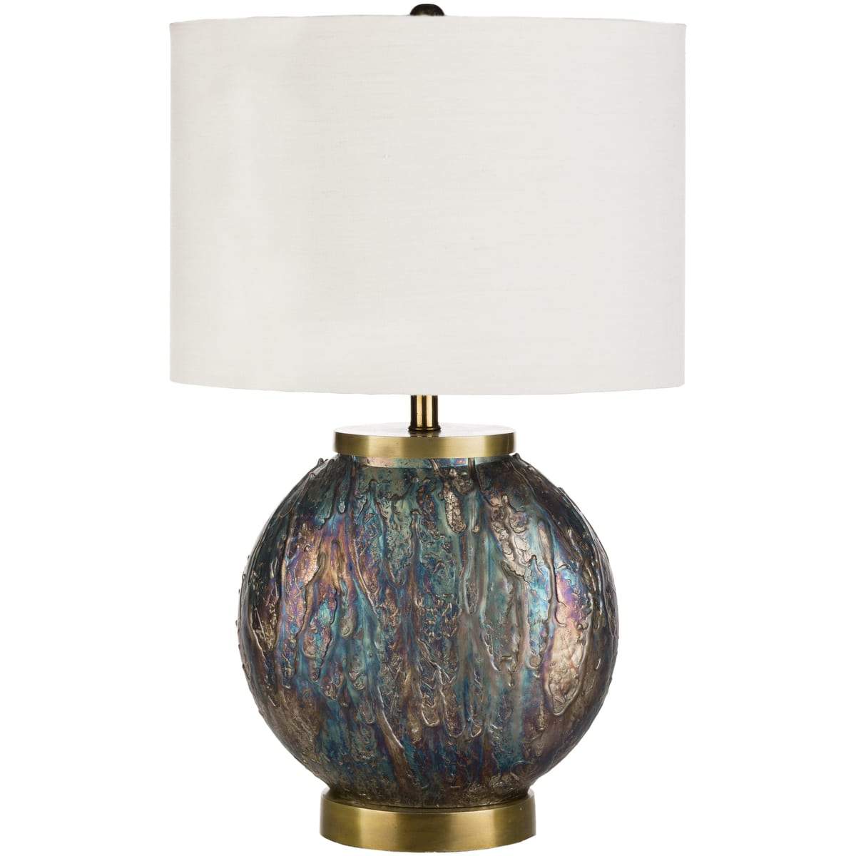 Surya Donia DOI-004 Modern Table Lamp 21.5" -Multi-Colored Iridescent Glass Body - Fifth and Modern