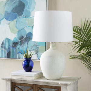 Surya Dupree DPR-001 Transitional Table Lamp -White Marbled Glass Body - Fifth and Modern