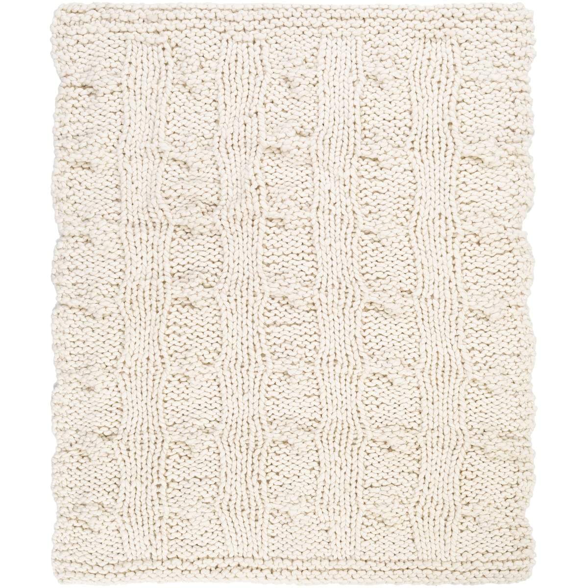 Surya Denton DTO-1000  Texture Knitted Acrylic, Wool Throw Blanket - Fifth and Modern