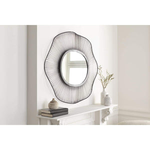 Surya Emes EAM-002 Oval Modern Mirror -Silver and Black - Fifth and Modern