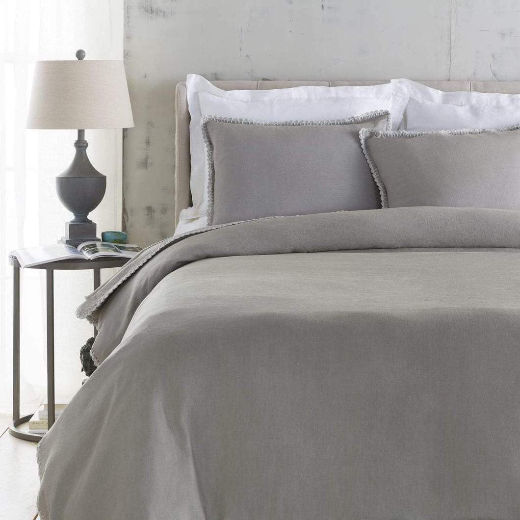 Surya Evelyn EVY-3003 Duvet Bedding Set -Medium Gray Linen - Fifth and Modern