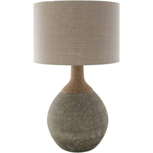 Surya Glacia GLC-002 Transitional Table Lamp -Tan, Sage Natural Finish Glass, Jute Body - Fifth and Modern