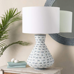 Surya Gourami GMI-001 Transitional Table Lamp -White and Gray Mosaic - Fifth and Modern