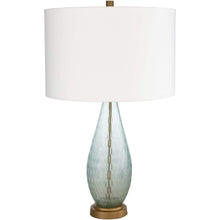 Surya Glasshouse GSH-003 Modern Table Lamp -Aqua Glass, Antiqued Brass Finish Body - Fifth and Modern