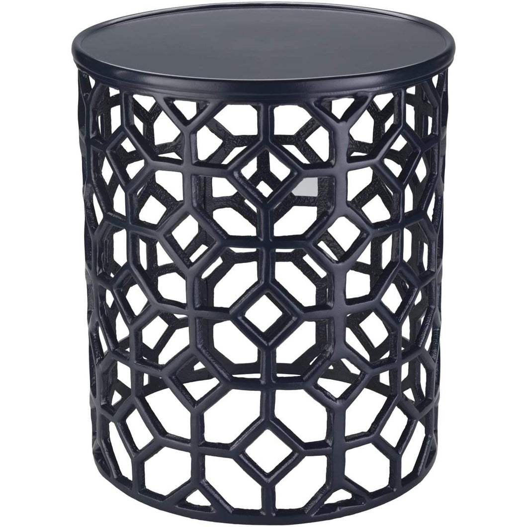 Surya Hale HALE-101 Accent End Table -Metal, Navy - Fifth and Modern