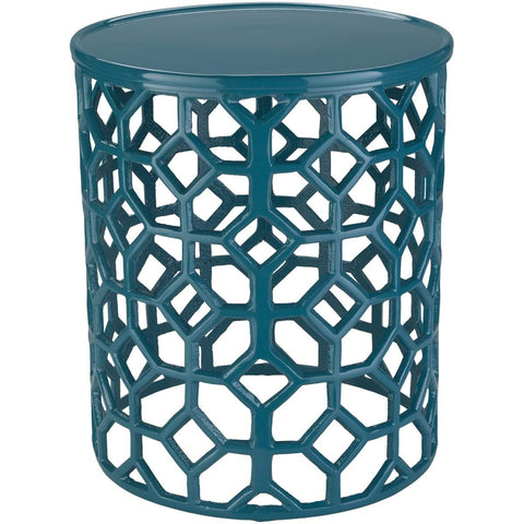 Surya Hale HALE-102 Accent End Table -Metal, Teal - Fifth and Modern