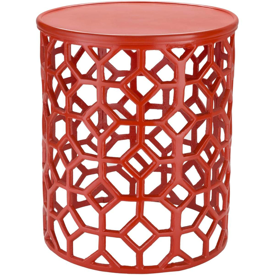 Surya Hale HALE-103 Accent End Table -Metal, Bright Orange - Fifth and Modern