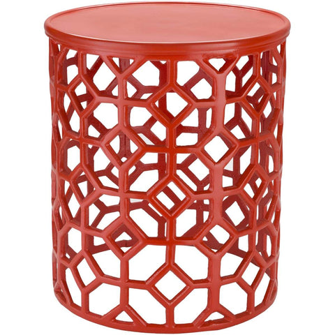 Surya Hale HALE-103 Accent End Table -Metal, Bright Orange - Fifth and Modern