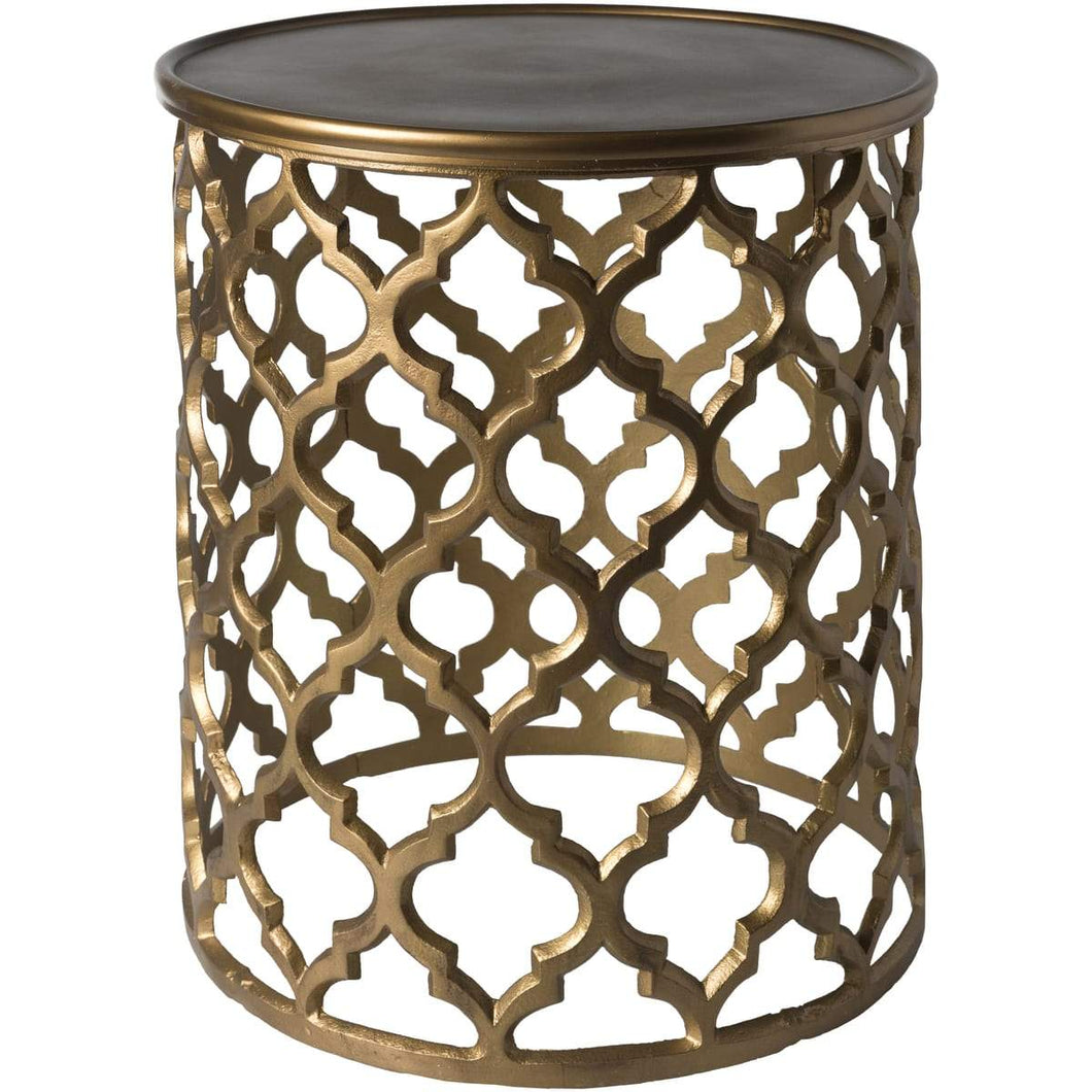 Surya Hammett HMMT-100 Accent End Table -Transitional, Metal, Tan - Fifth and Modern