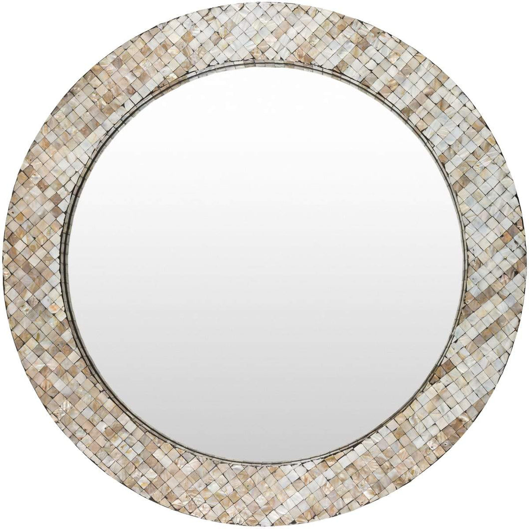 Surya Hornbrook HRN-002 Round Coastal Mirror -Grey - Fifth and Modern