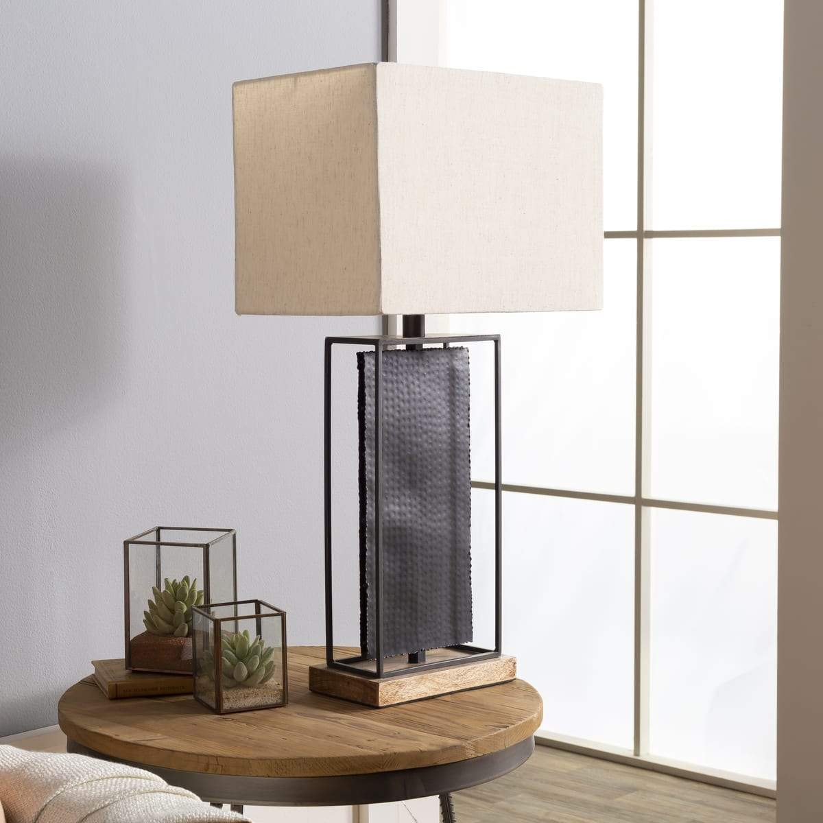 Surya Jaspar JAS-001 Modern Table Lamp -Black Metallic - Fifth and Modern