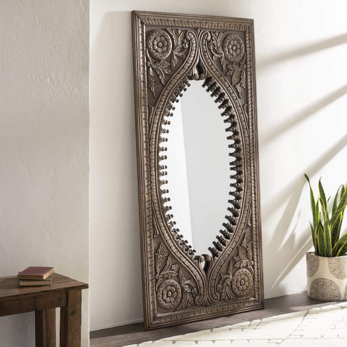 Surya Jodhpur JOD-002 Rectangle Traditional Mirror -Natural - Fifth and Modern