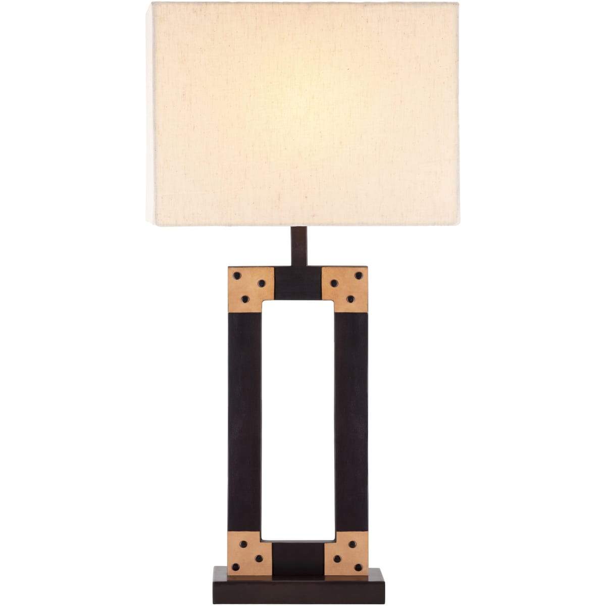 Surya Kaison KAO-001 Modern Table Lamp -Oil Rubbed Base With Copper Accents - Fifth and Modern