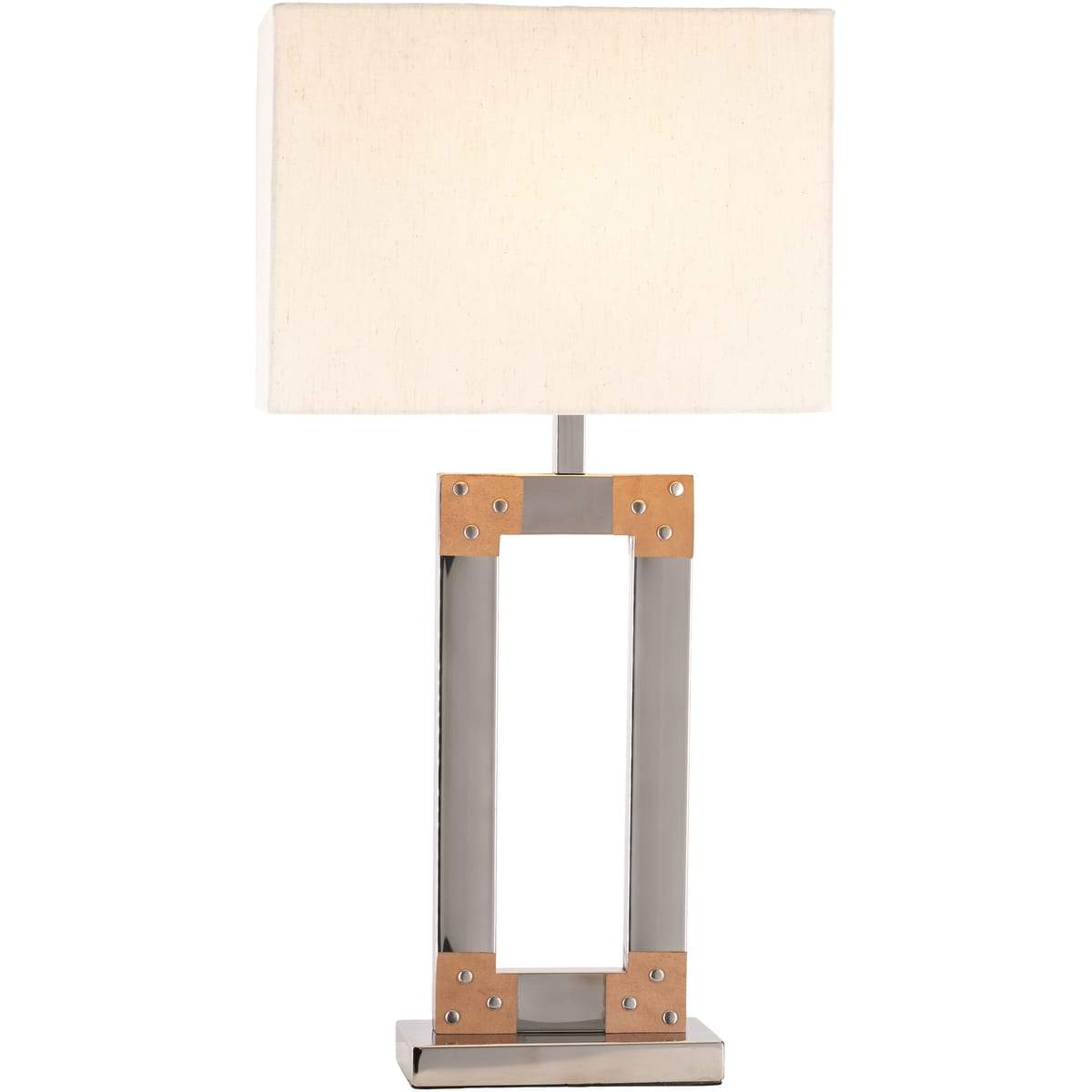 Surya Kaison KAO-002 Modern Table Lamp -Polished Nickel Metallic Base - Fifth and Modern