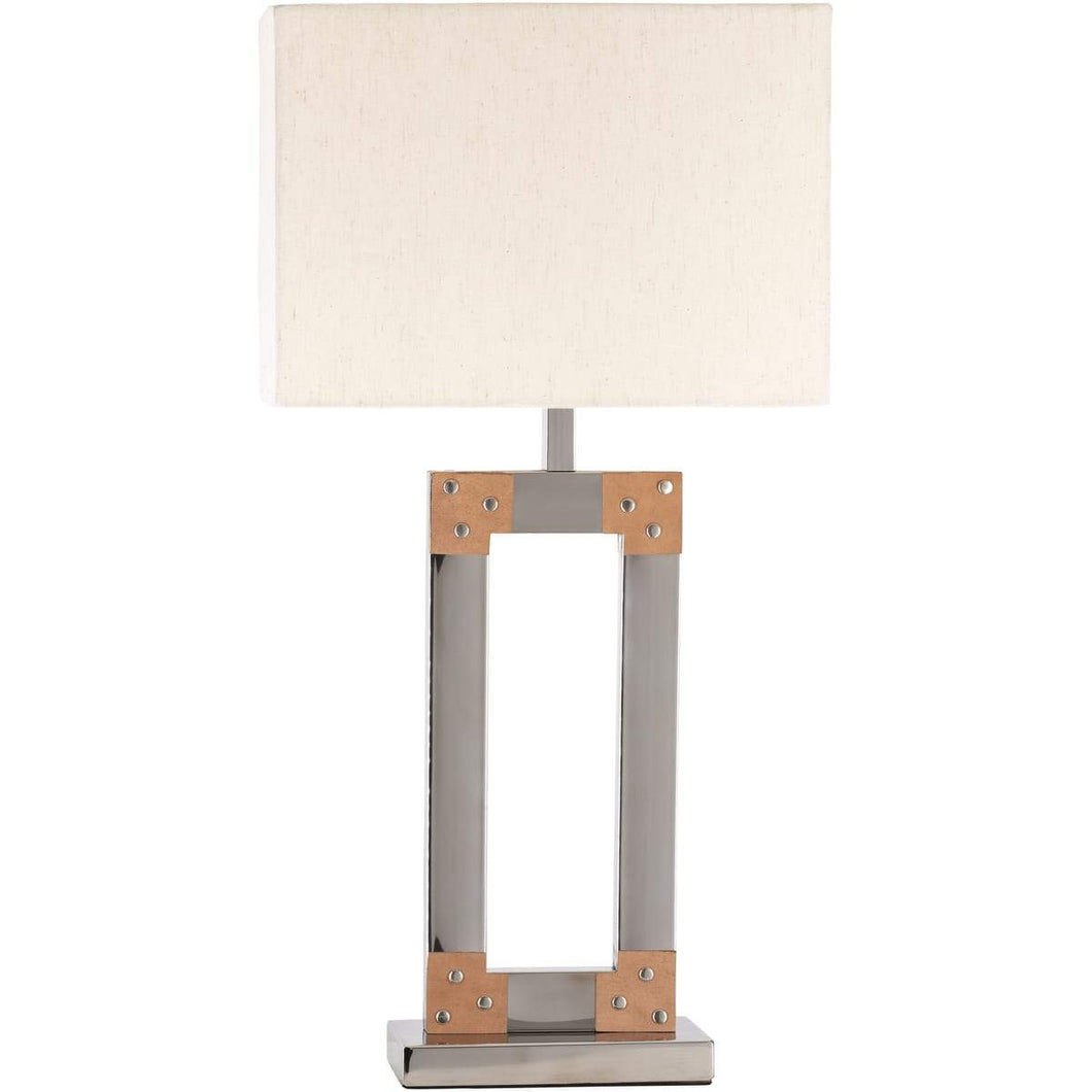 Surya Kaison KAO-002 Modern Table Lamp -Polished Nickel Metallic Base - Fifth and Modern