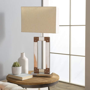 Surya Kaison KAO-002 Modern Table Lamp -Polished Nickel Metallic Base - Fifth and Modern