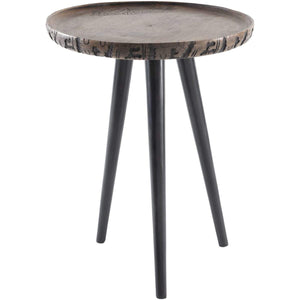 Surya Kavya KAV-001 Modern End Table -Handcrafted, Wood Top, Metal Base - Fifth and Modern